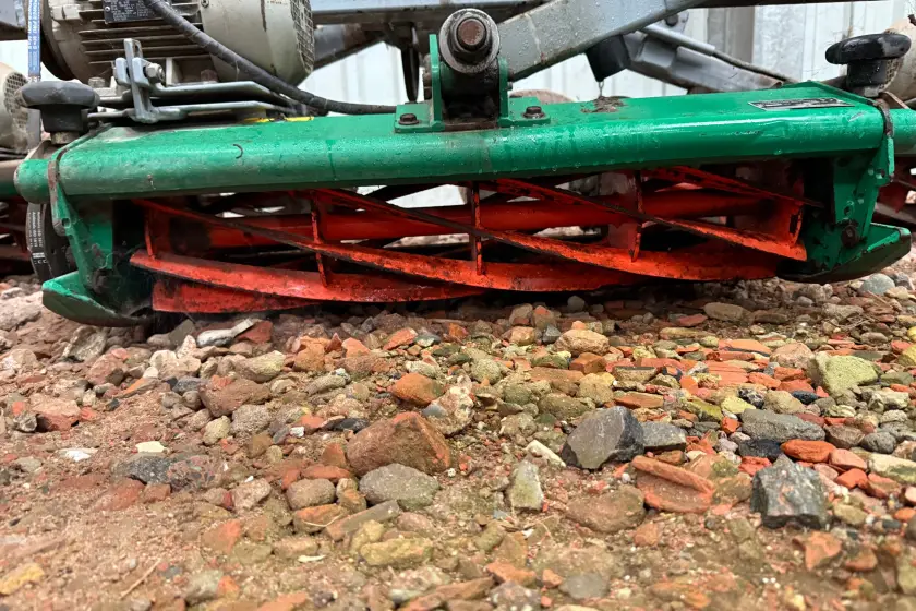 Custom-built cylinder mower with 21 Ransomes cylinders
